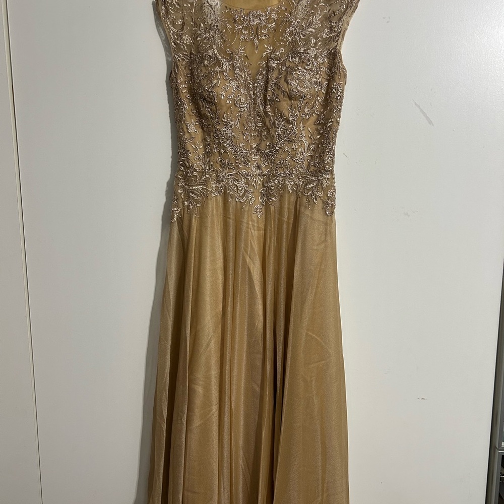 Macy's Gold Embellished Maxi Dress